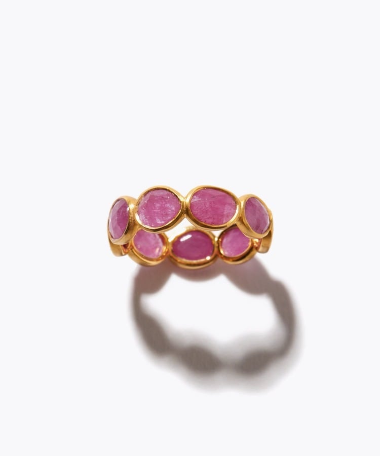 [eden] one of a kind ruby pebble eternity ring