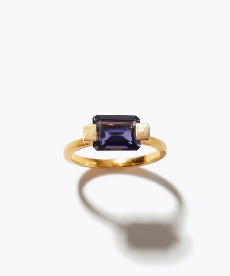 [ancient] rectangle iolite ring
