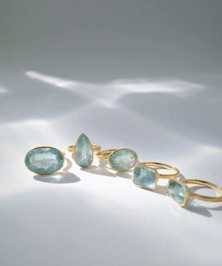 [eden] one of a kind aquamarine sunstone ring