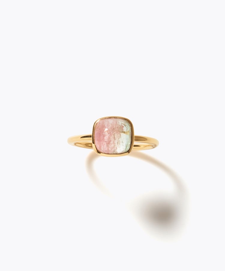 [eden] 【7th Anniversary Limited】One of a kind bi-color tourmaline cabochon ring