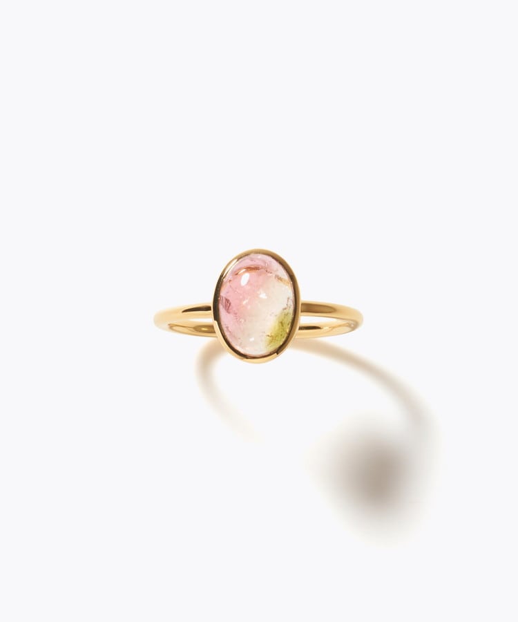 [eden] 【7th Anniversary Limited】One of a kind bi-color tourmaline cabochon ring