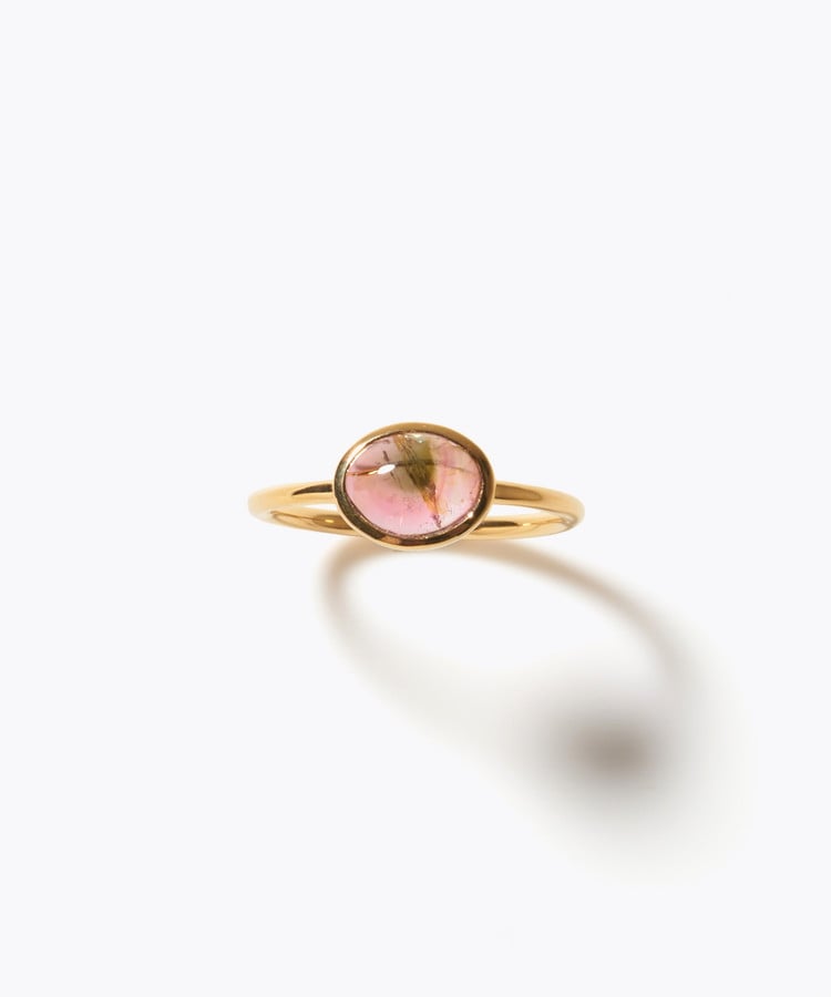 [eden] 【7th Anniversary Limited】One of a kind bi-color tourmaline cabochon ring