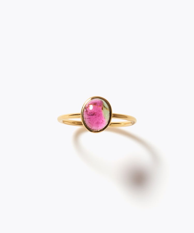 [eden] 【7th Anniversary Limited】One of a kind bi-color tourmaline cabochon ring