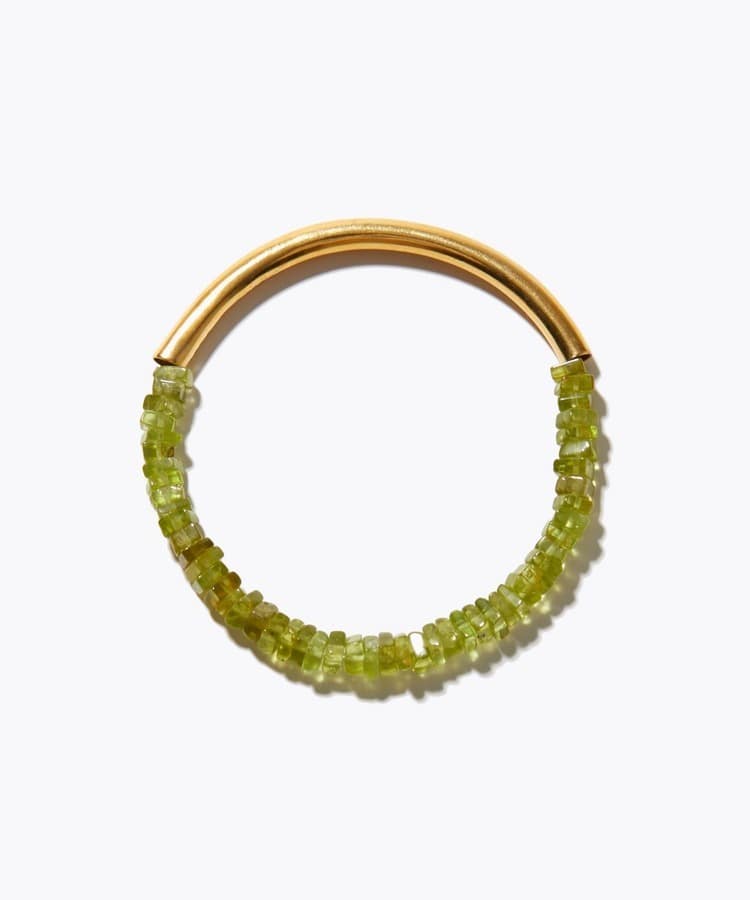[amulette] [A shining light of hope] peridot tube bangle＆bracelet