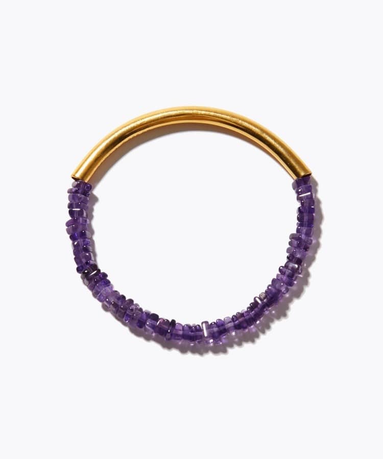 [amulette] [Protect your true love] amethyst tube bangle＆bracelet