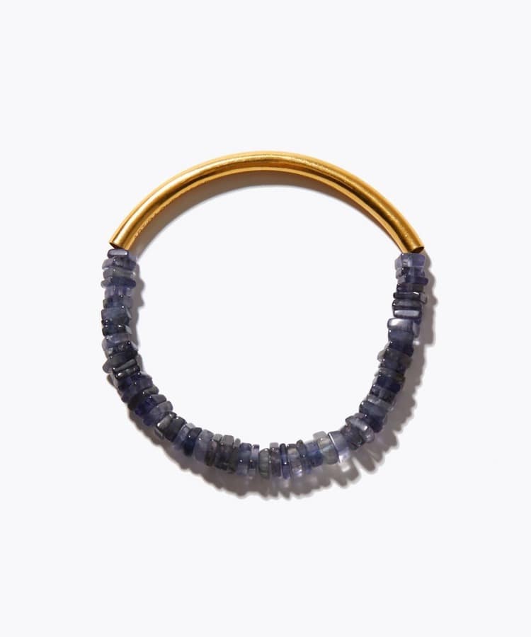 [amulette] [Sticks to sincerity and shows you the way forward] iolite tube bangle＆bracelet