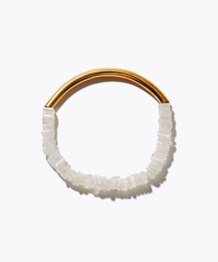[amulette] [Bringing Romantic Happiness] rainbow moonstone tube bangle＆bracelet