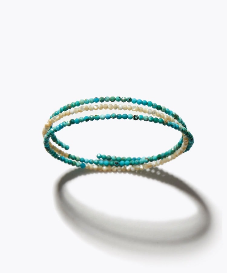 [amulette] [A talisman for courage and prosperity] turquoise MOP bangle＆bracelet