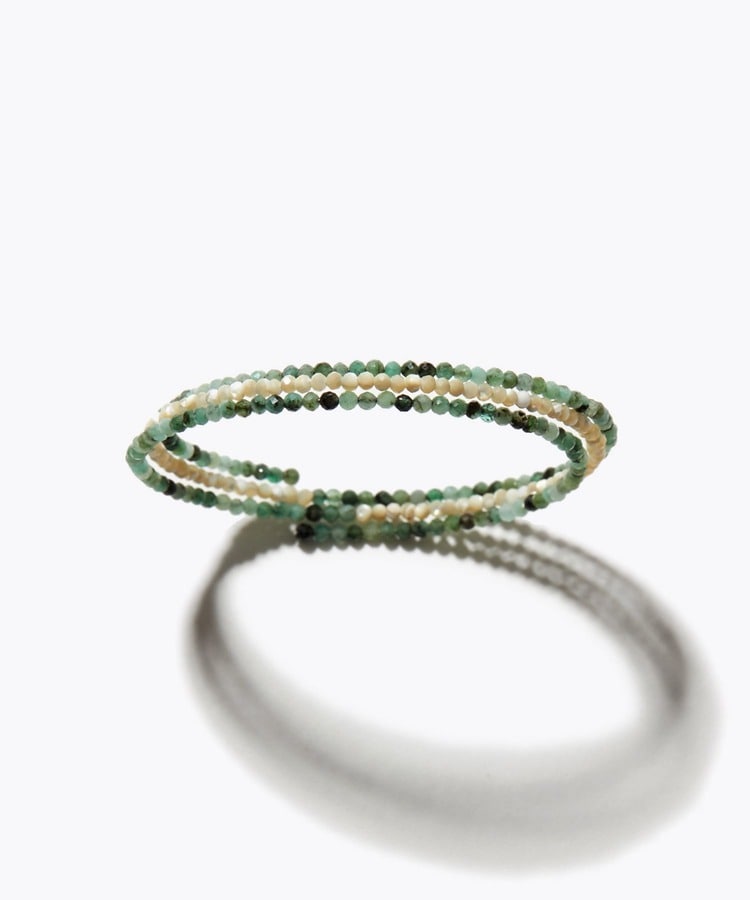 [amulette] [A stone of love that balances your mind and body] emerald MOP bangle＆bracelet
