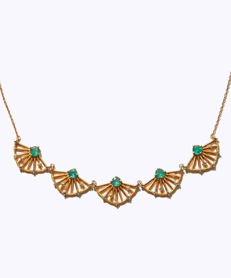 [ancient] emerald radial necklace＆choker