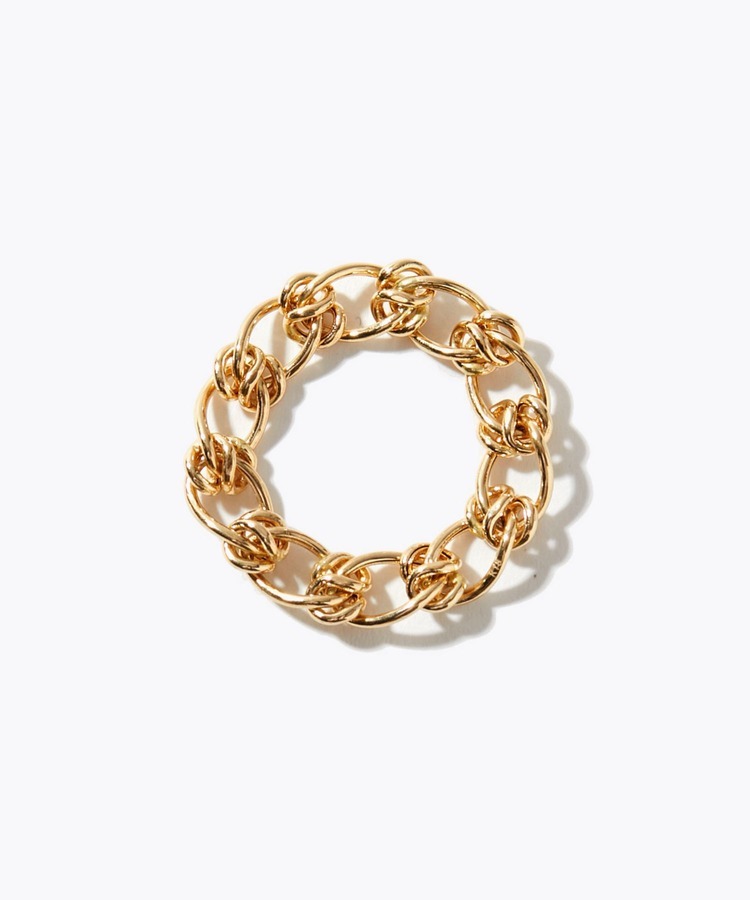 [basic] K18 hollow italian chain ring