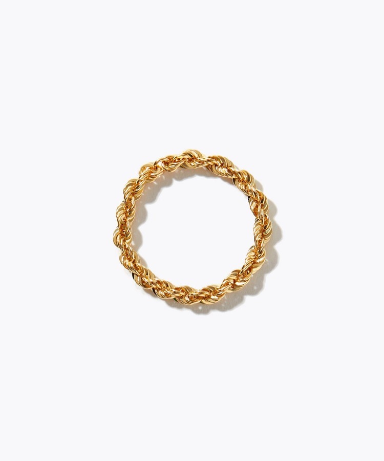[basic] K18 hollow rope chain ring