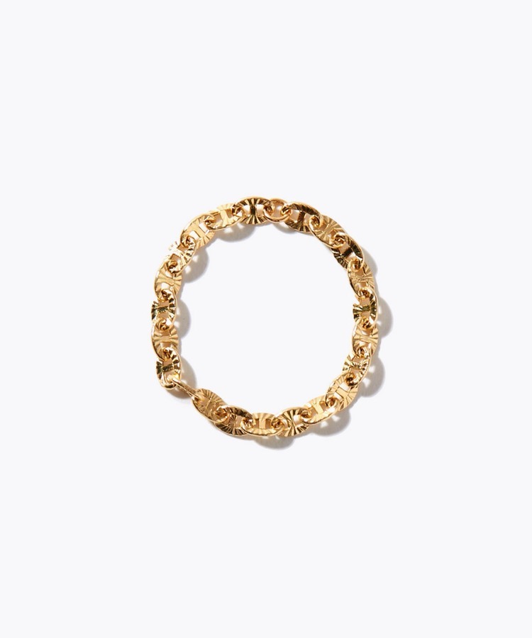 [basic] K18 hollow luna chain ring