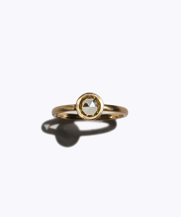 [online store limited] One of a kind K18 round rosecut diamond ring
