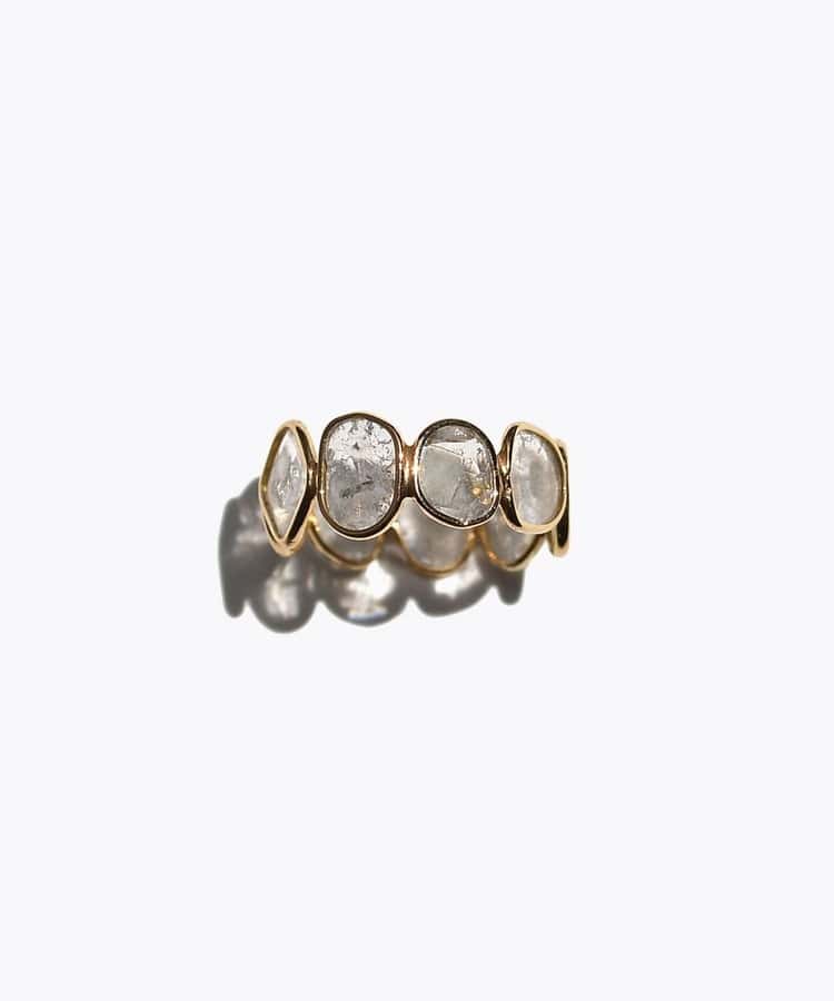 [online store limited] One of a kind K18 slice diamond eternity ring
