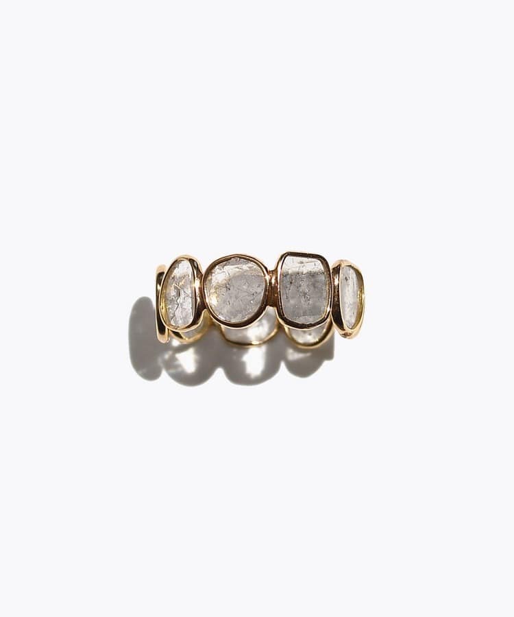 [online store limited] One of a kind K18 slice diamond eternity ring