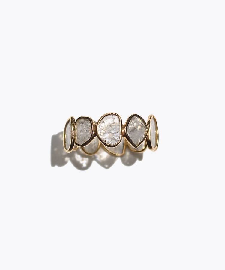 [online store limited] One of a kind K18 slice diamond eternity ring