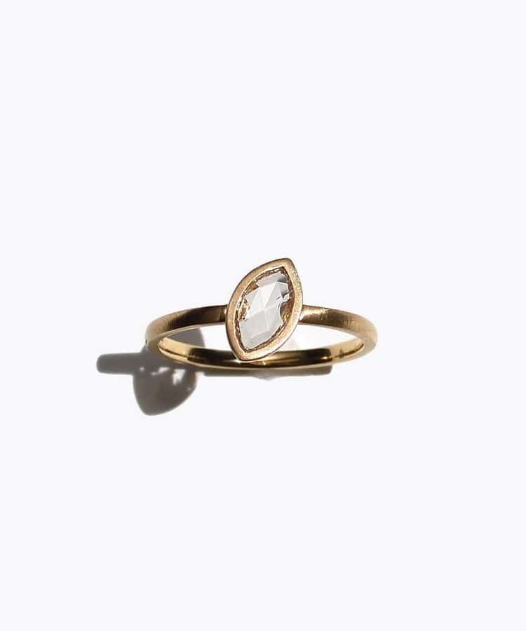 [online store limited] One of a kind K18 marquis rosecut diamond ring