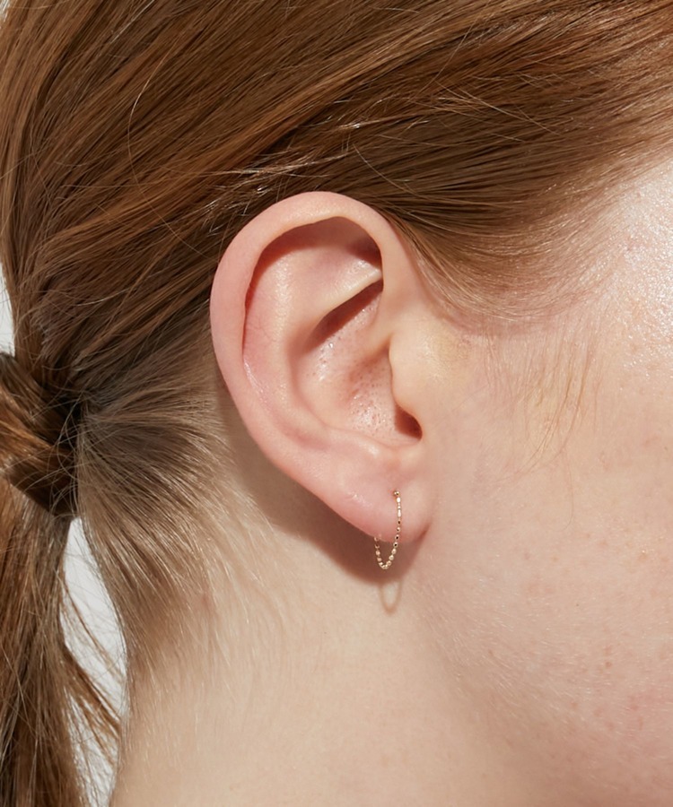 [basic] K10 ball chain single pierced earring