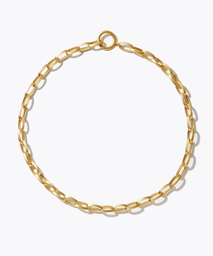 [bone] hollow oval necklace