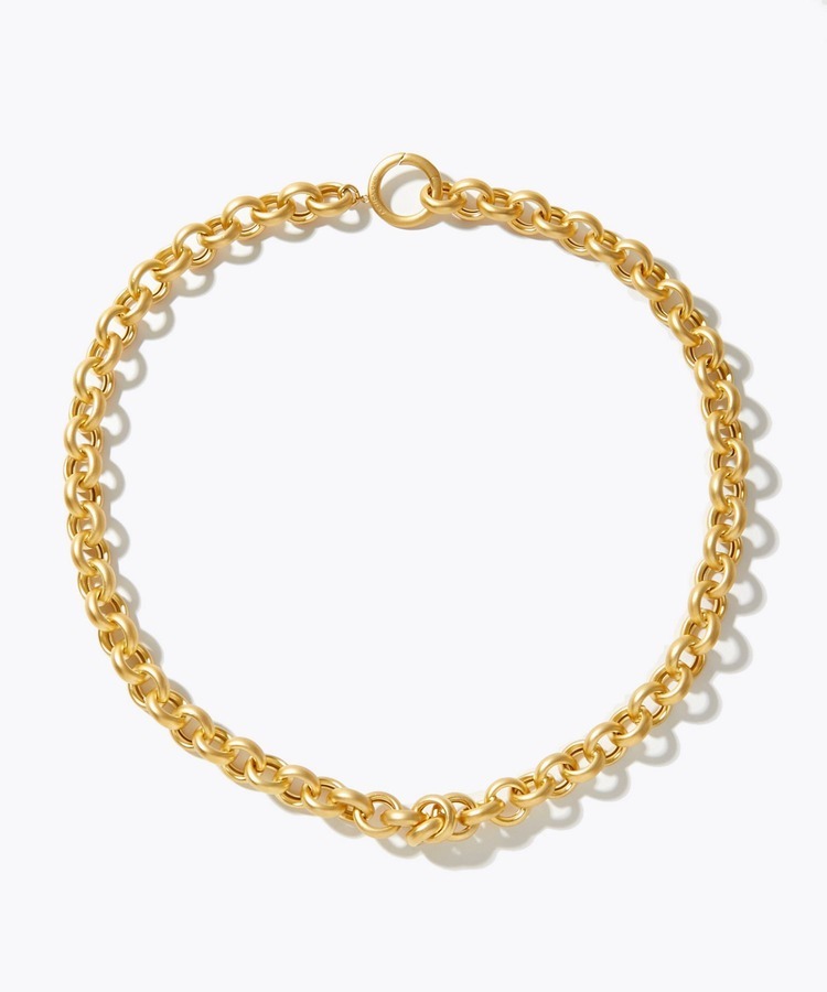 [bone] hollow round necklace