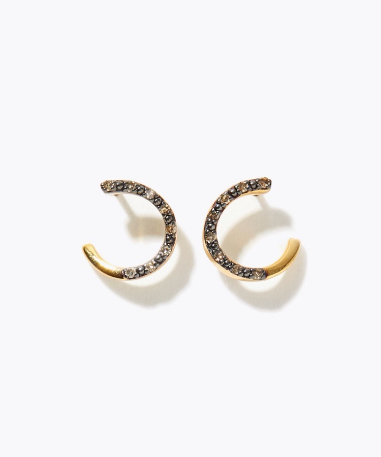 [glimmer] mini spiral pave diamond pierced earring