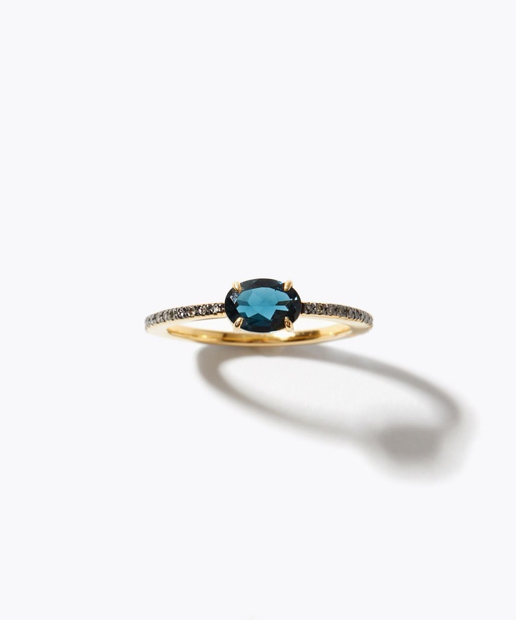 [elafonisi] london blue topaz pave diamond eternity ring