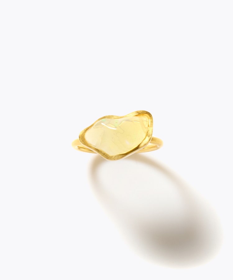 [elafonisi] One of a kind opal organic shape ring