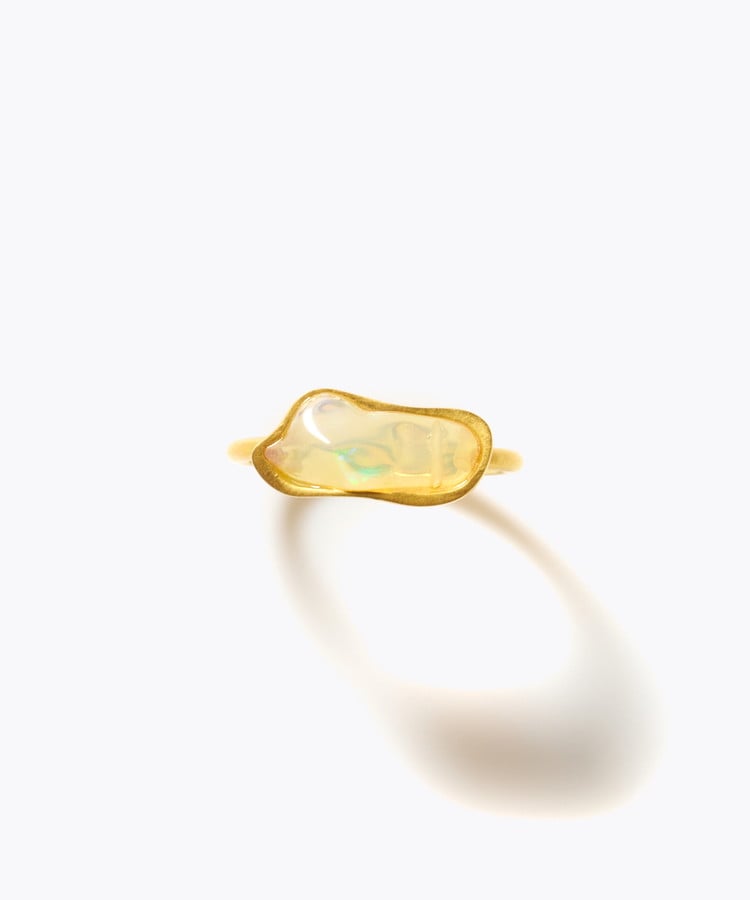 [elafonisi] One of a kind opal organic shape ring