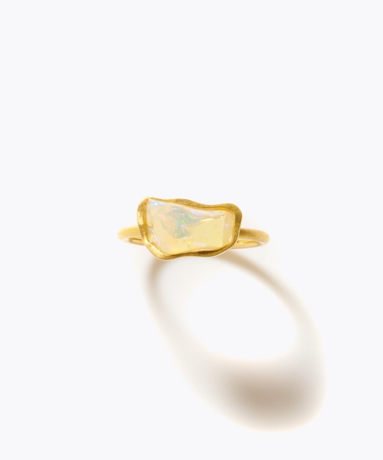 [elafonisi] One of a kind opal organic shape ring