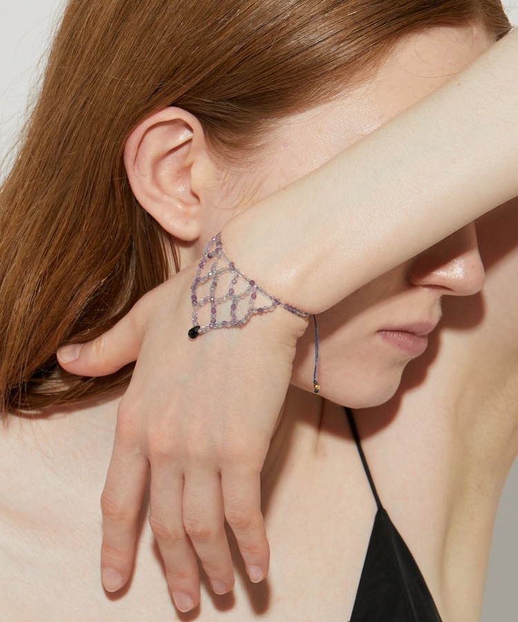 [I am donation] fluorite triangle lace bracelet