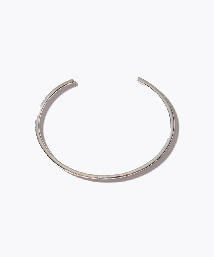 [bone] large plain silver bangle