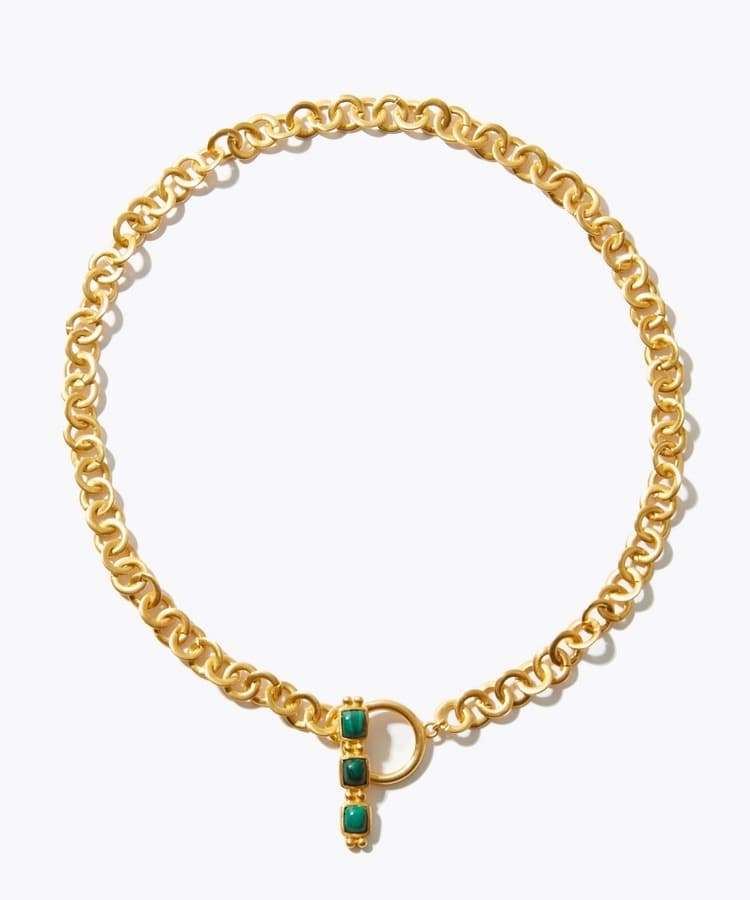 [ancient] malachite bar choker