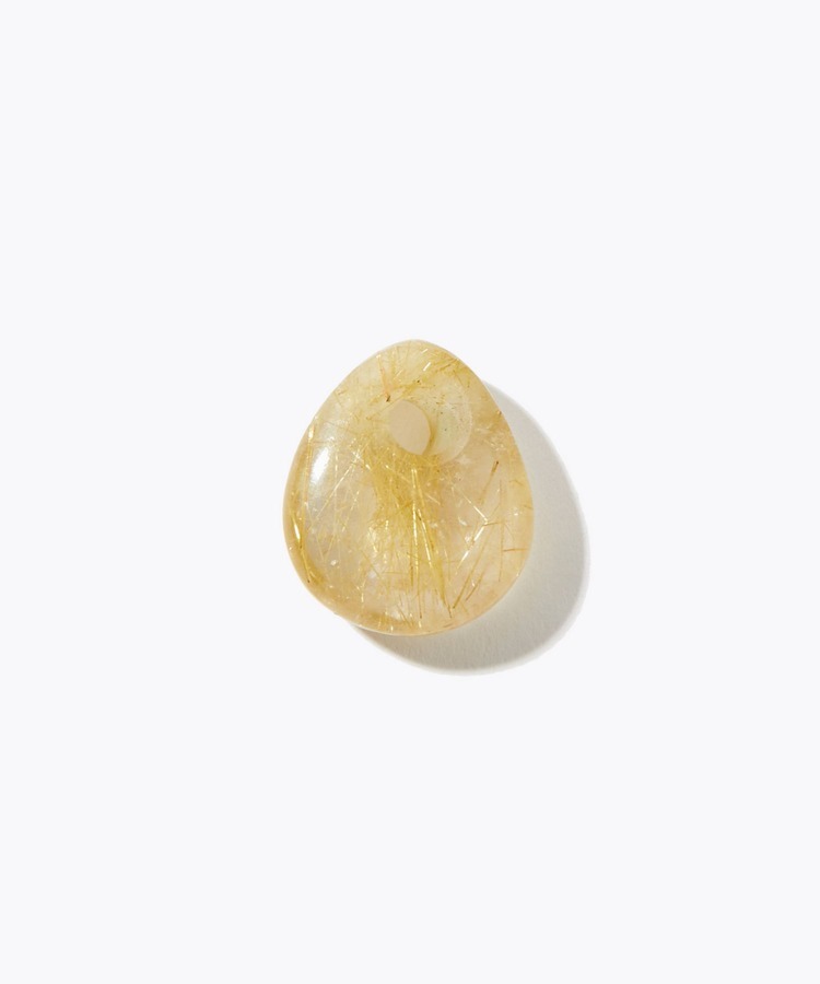 [eden] organic gold rutilated quartz charm
