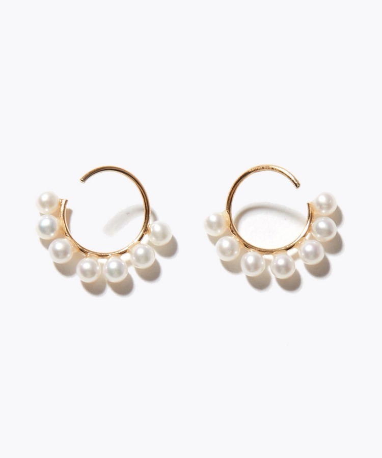 [collaboration] DODO CHIHARU × ARTIDA OUD K10 tiny pearl hoop pierced earring