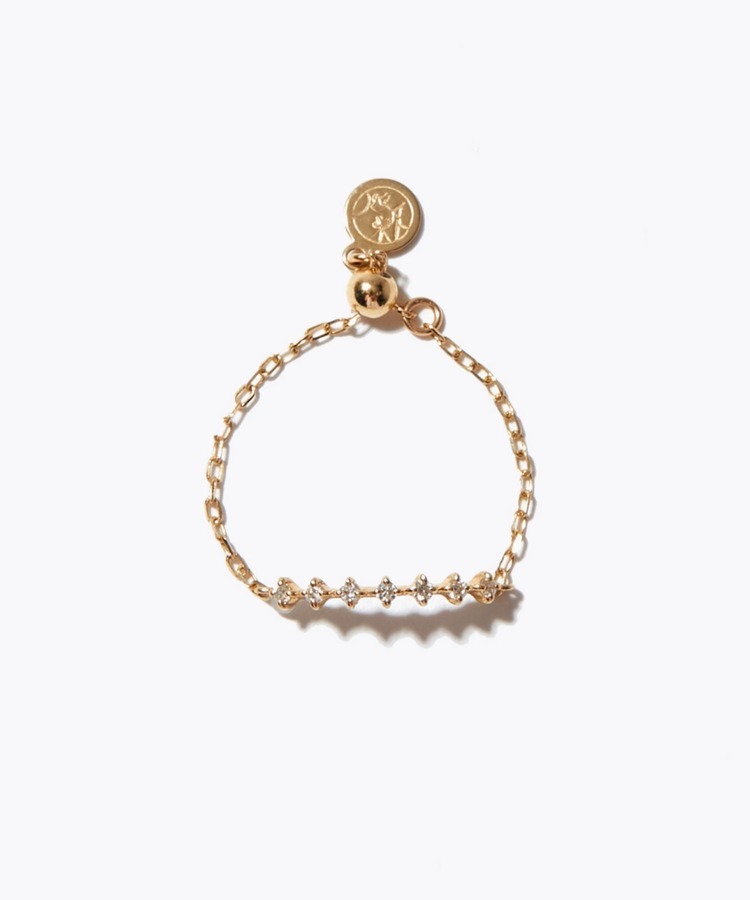[basic] K10 diamond twinkle chain ring