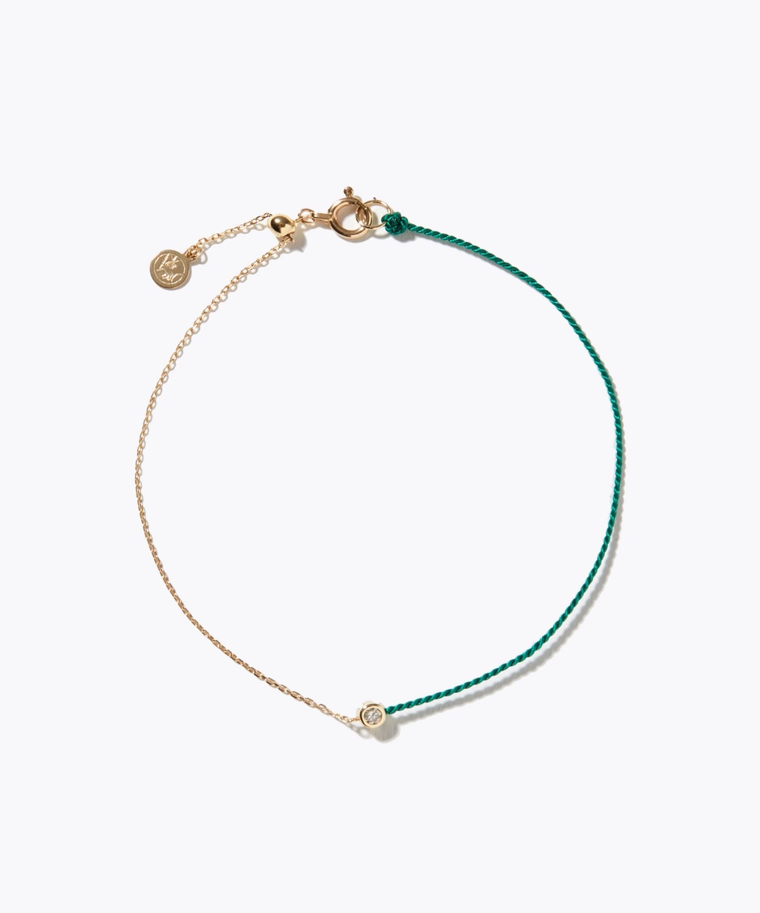 [collaboration] DODO CHIHARU × ARTIDA OUD K10 green cord diamond bracelet