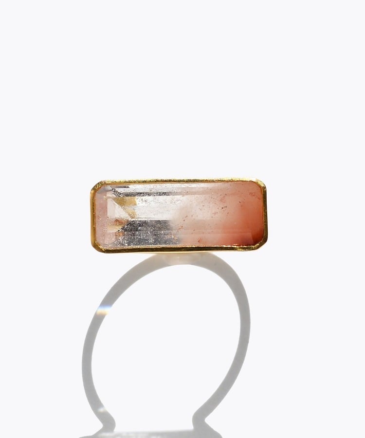 [eden] One of a kind K10 amphibole in quartz ring