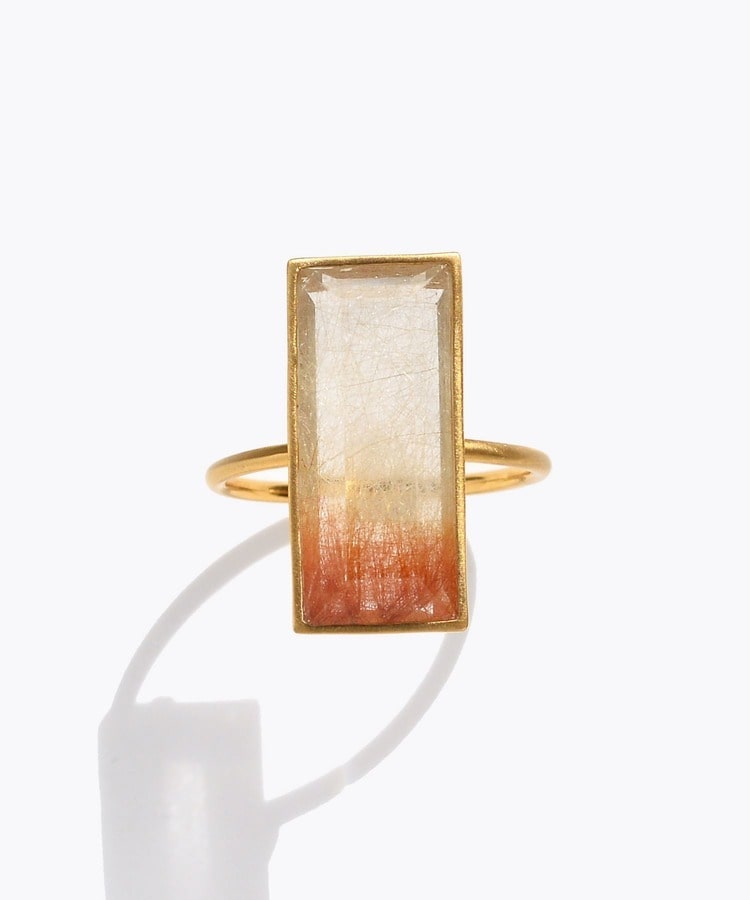 [eden] One of a kind K10 rutilated quartz ring