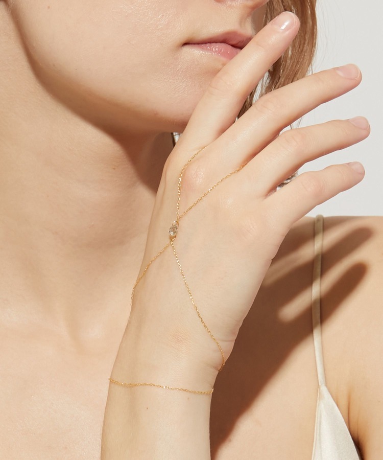 [basic] K10 rough diamond finger bracelet
