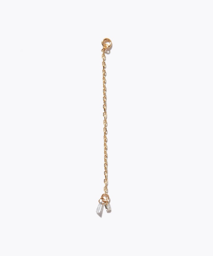 [basic] K10 baguette diamond chain charm