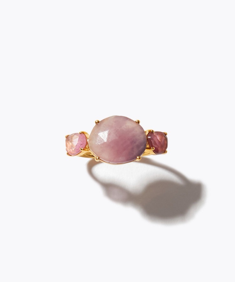 [eden] girls day ruby in zoisite pink tourmaline ring