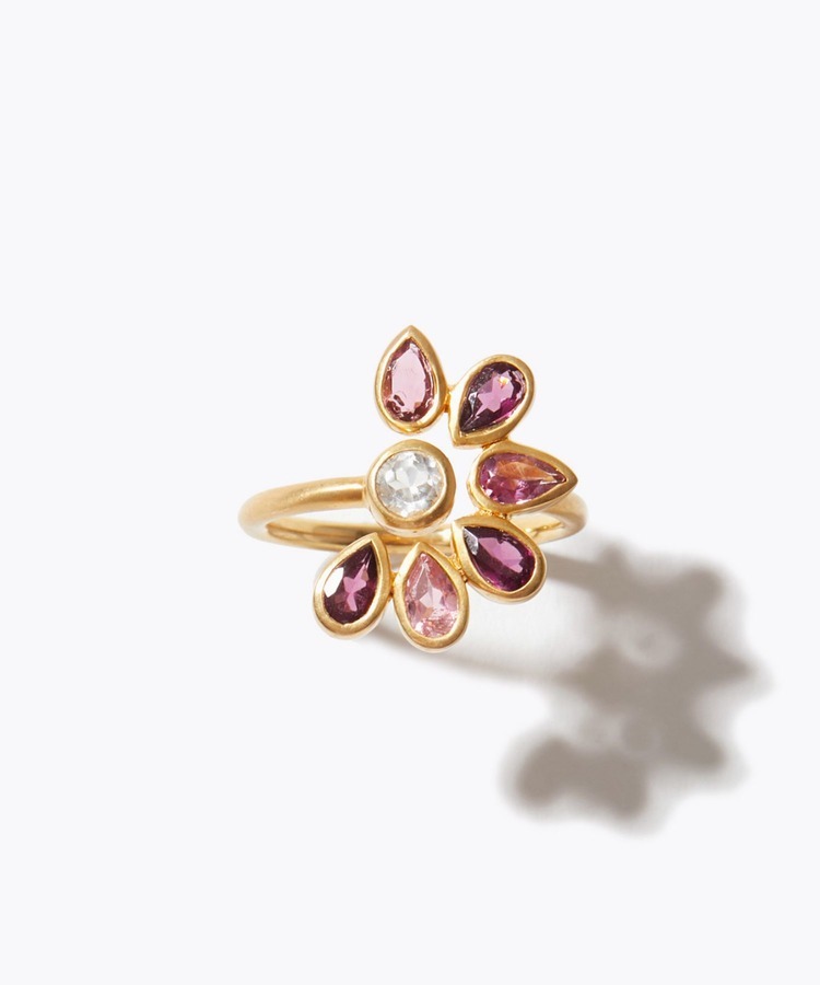 [eden] pink tourmaline daisy ring