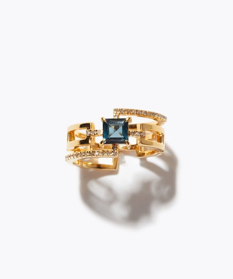 [elafonisi] london blue topaz deco ring