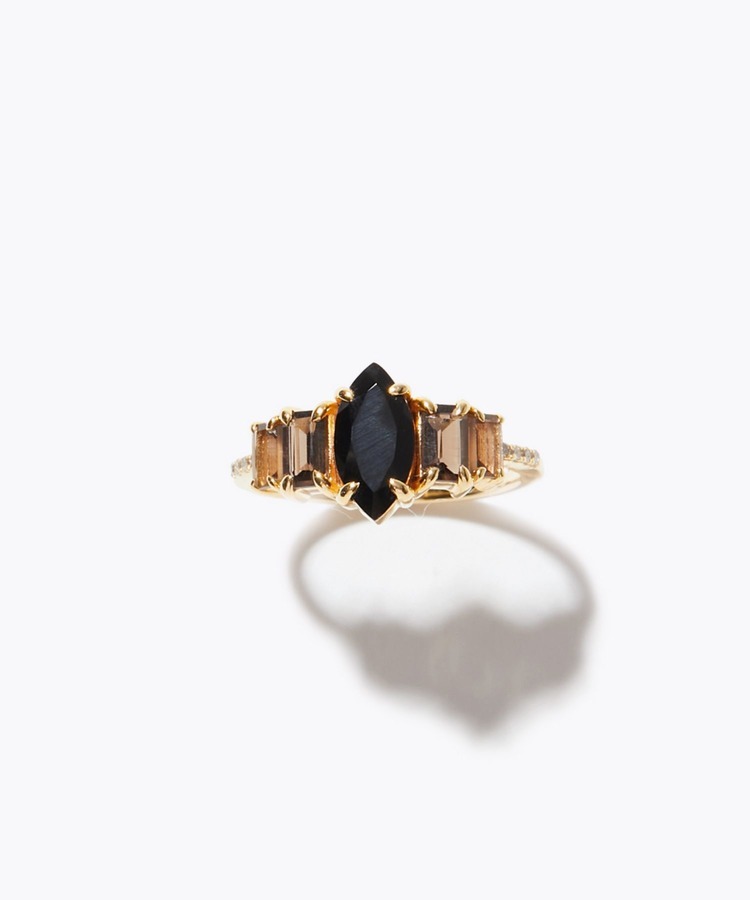 [elafonisi] marquis onyx pave diamond ring