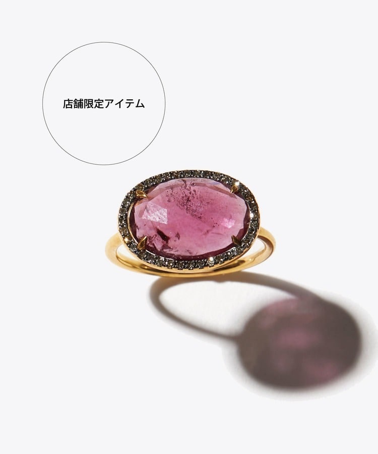 [elafonisi] large rhodolite garnet pave diamonds ring