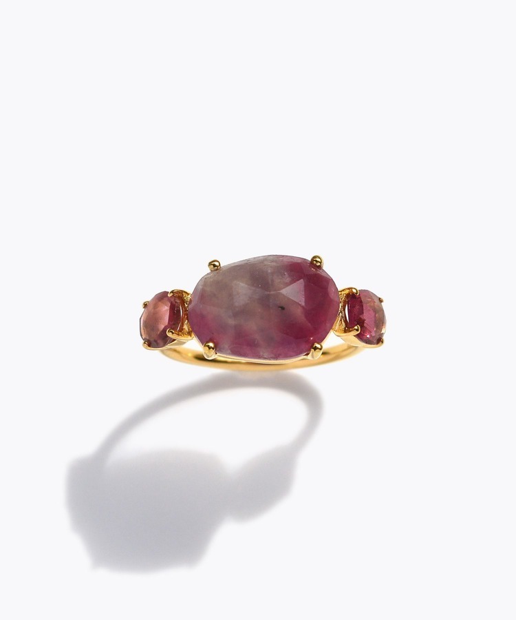 [eden] girls day ruby in zoisite pink tourmaline ring