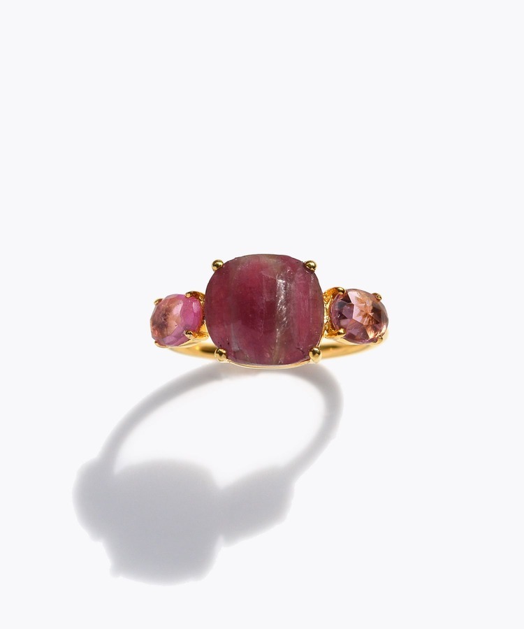 [eden] girls day ruby in zoisite pink tourmaline ring