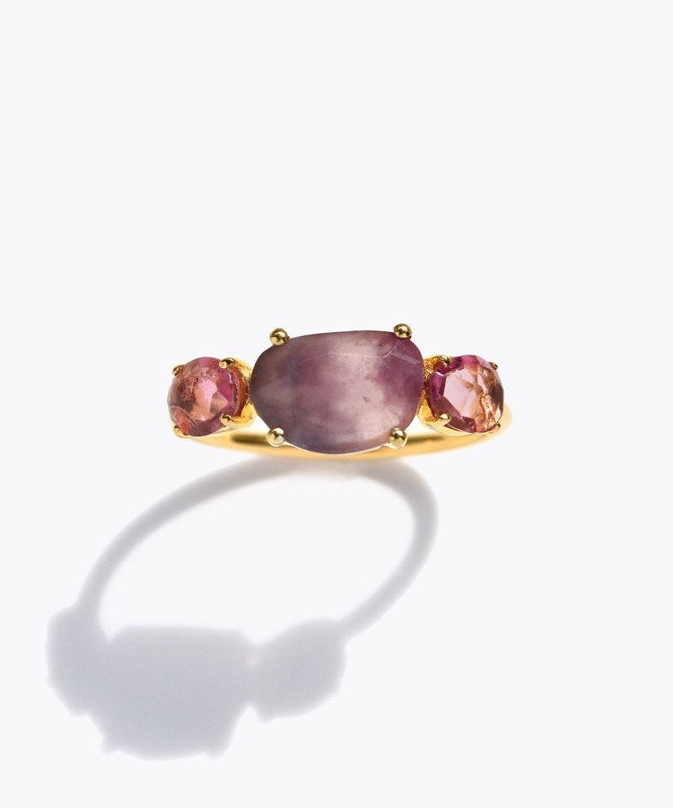 [eden] girls day ruby in zoisite pink tourmaline ring