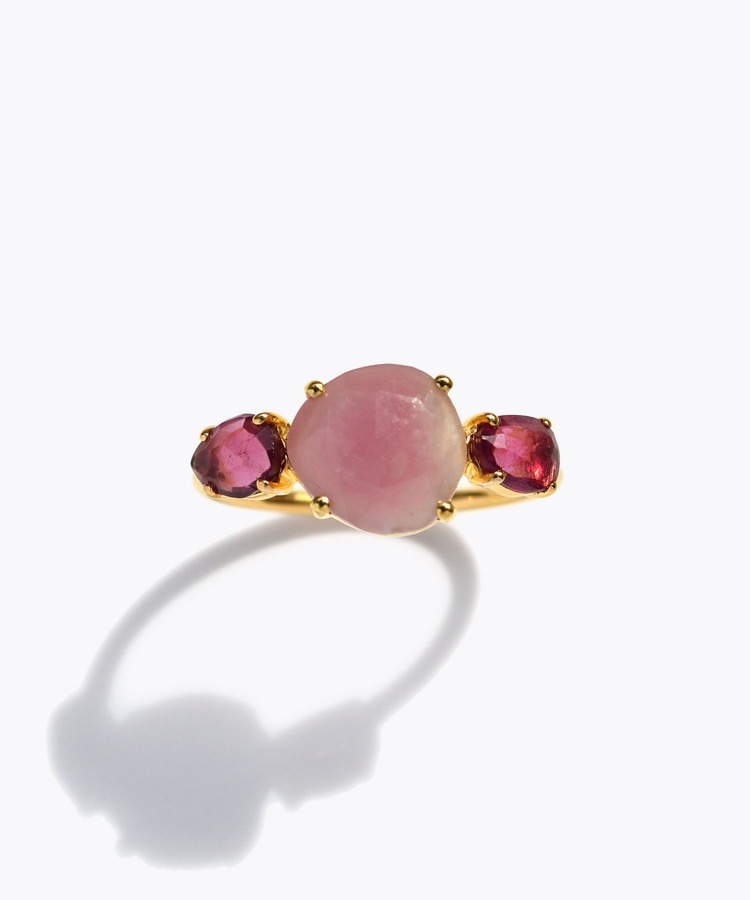 [eden] girls day ruby in zoisite pink tourmaline ring